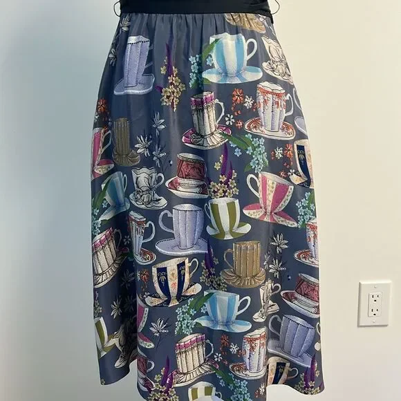 Floreat Anthropologie Teacup Print Dress Size 2 - Picture 2 of 6